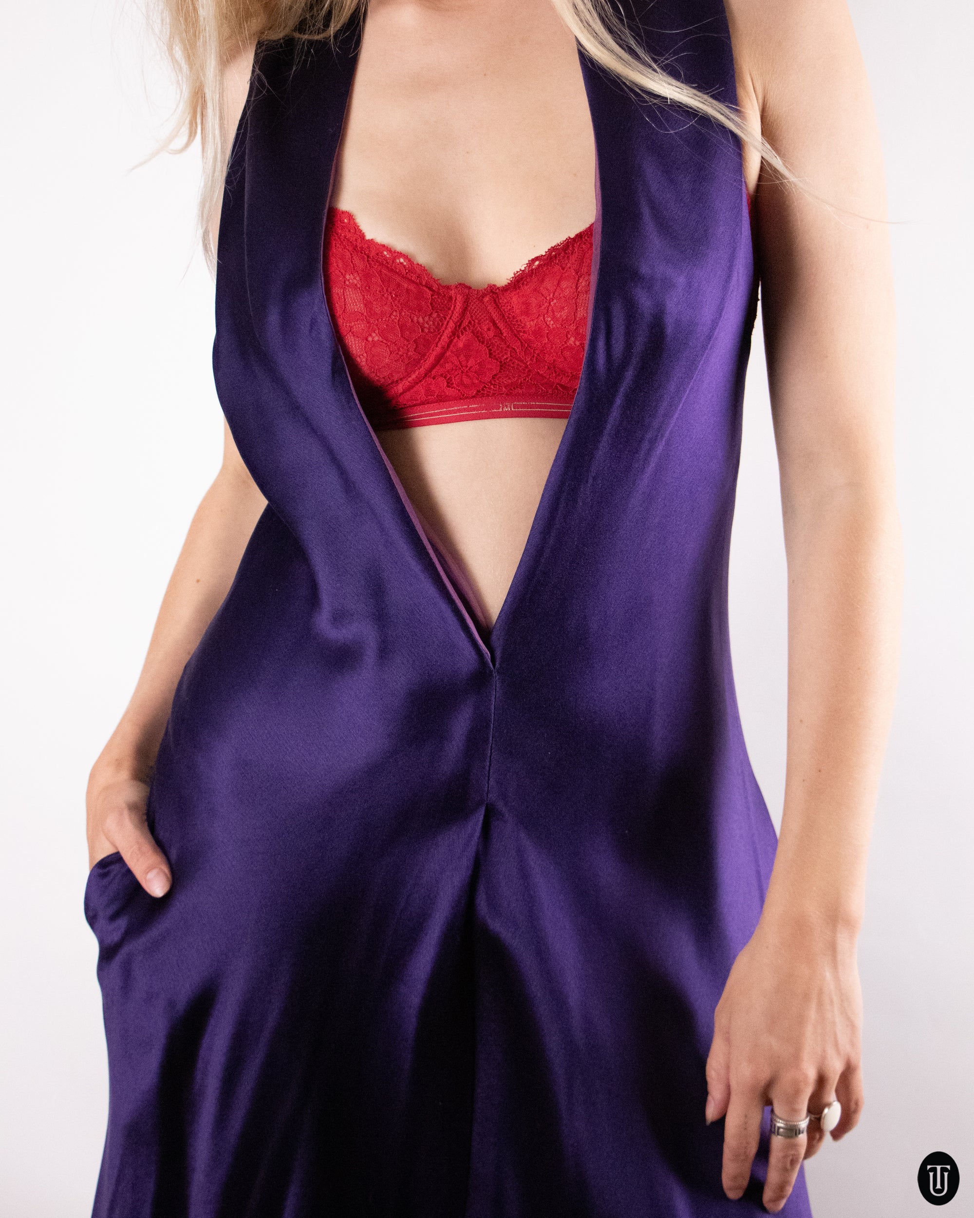 90's Yves Saint Laurent Rive Gauche Silk Dress S