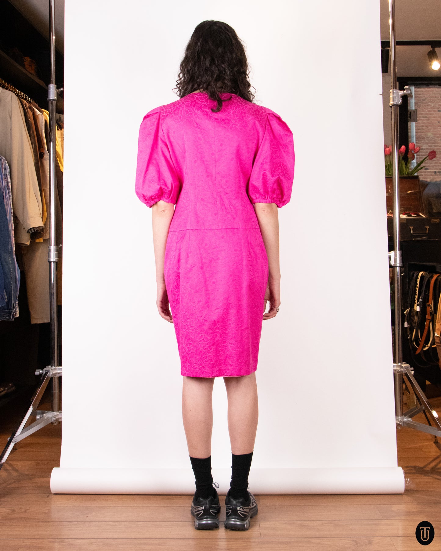 70's Guy Laroche Pink Statement Dress L Time's Up Vintage 70's Guy Laroche Pink Statement Dress L Time's Up Vintage