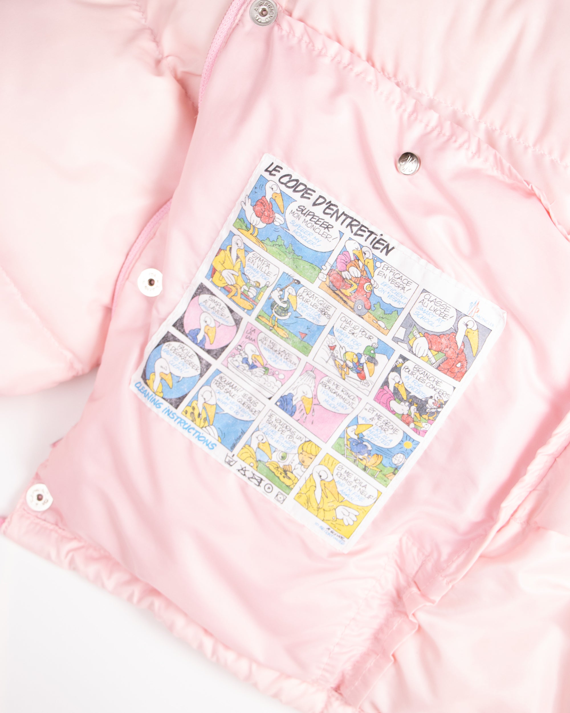 80s Pink Moncler Jacket with detachable sleeves M