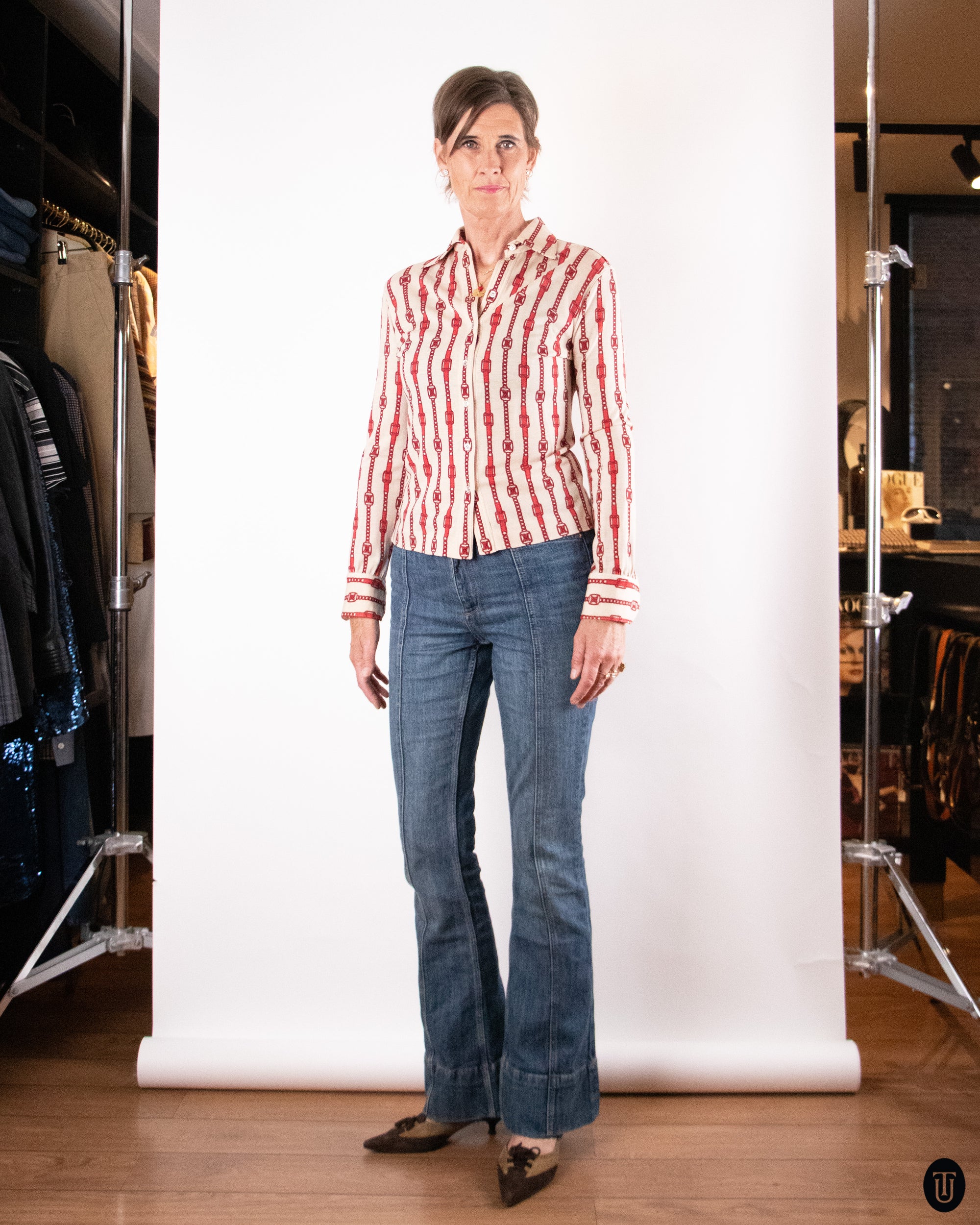 70's Celine Long Sleeve Wool Shirt M