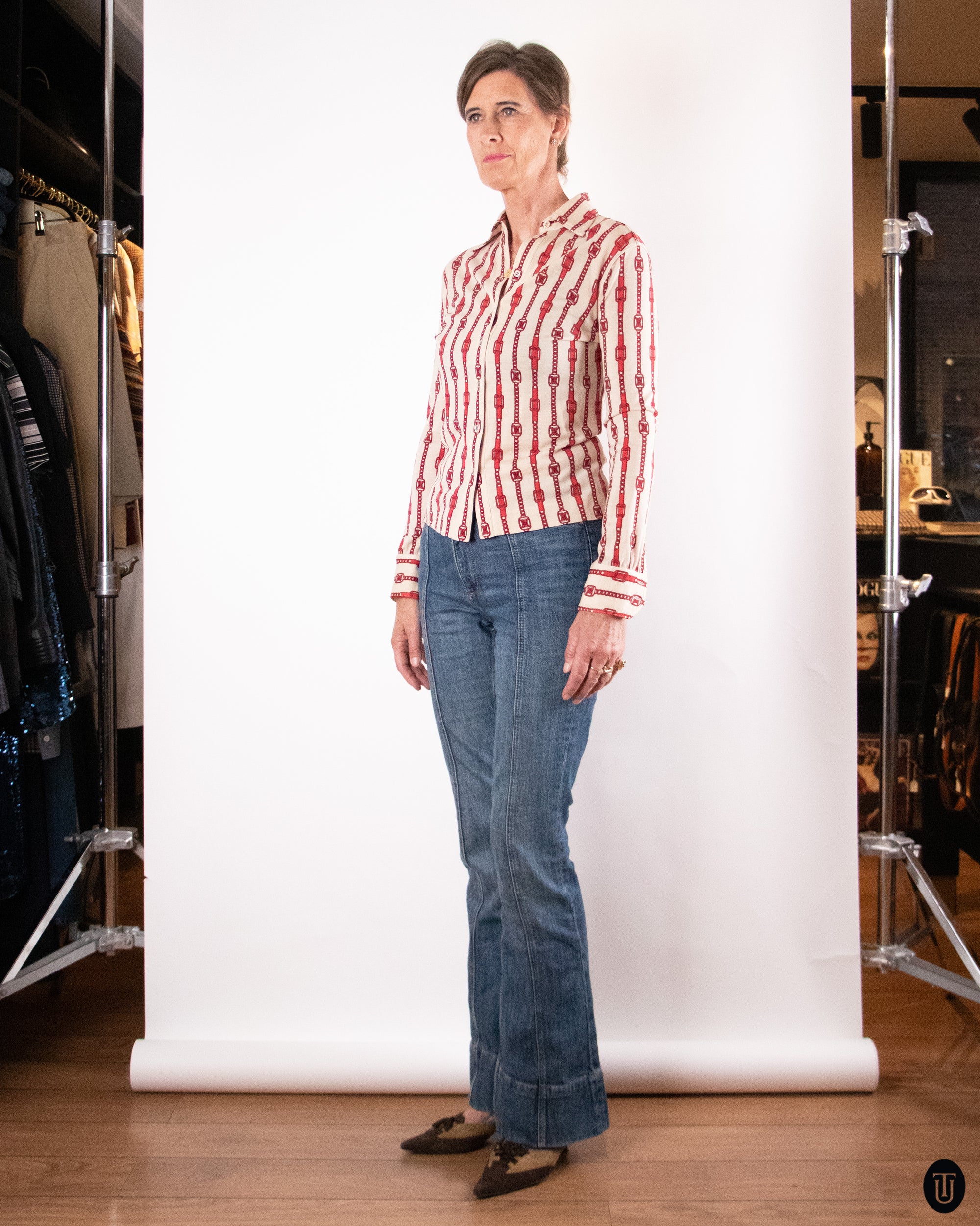 70's Celine Long Sleeve Wool Shirt M