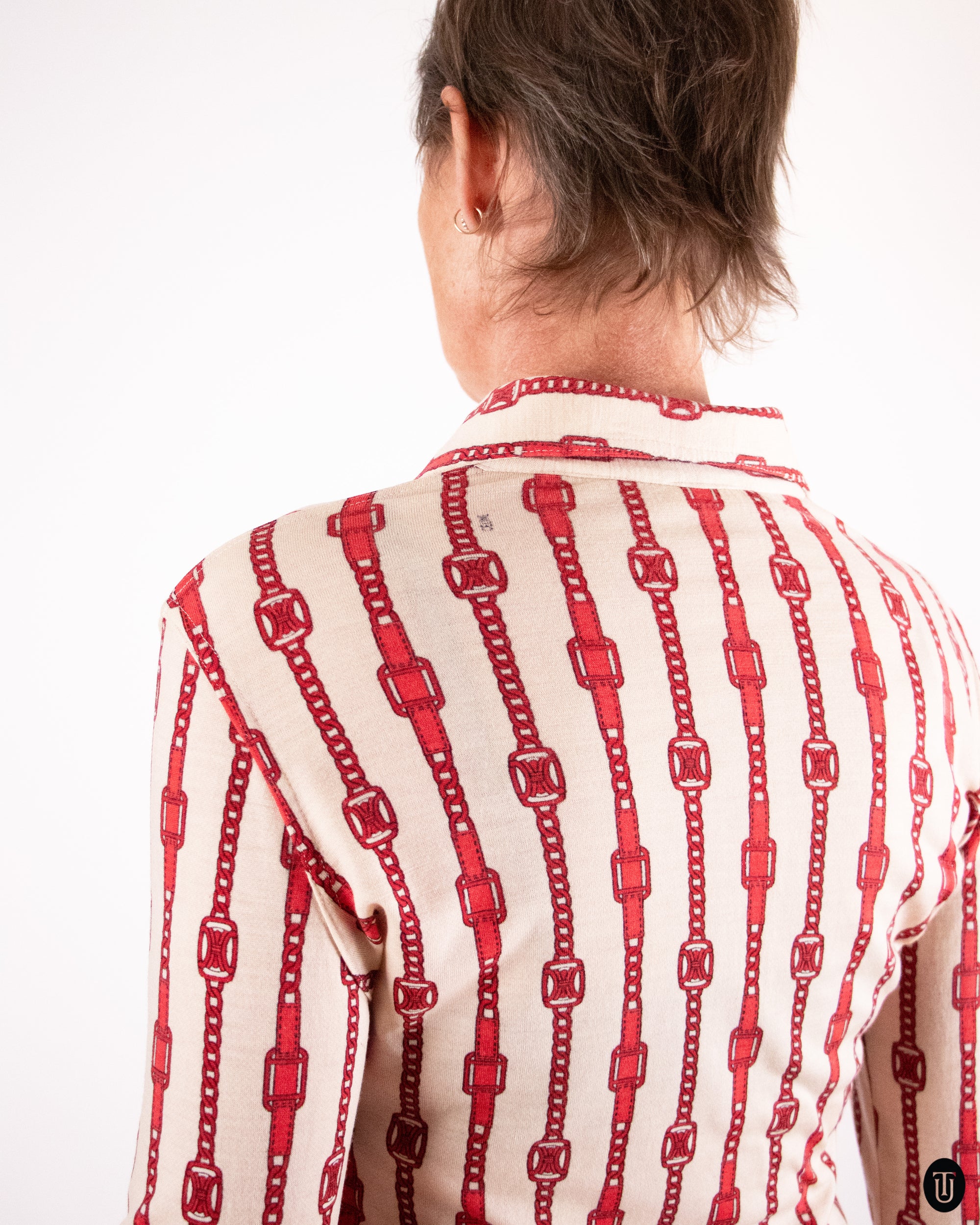 70's Celine Long Sleeve Wool Shirt M