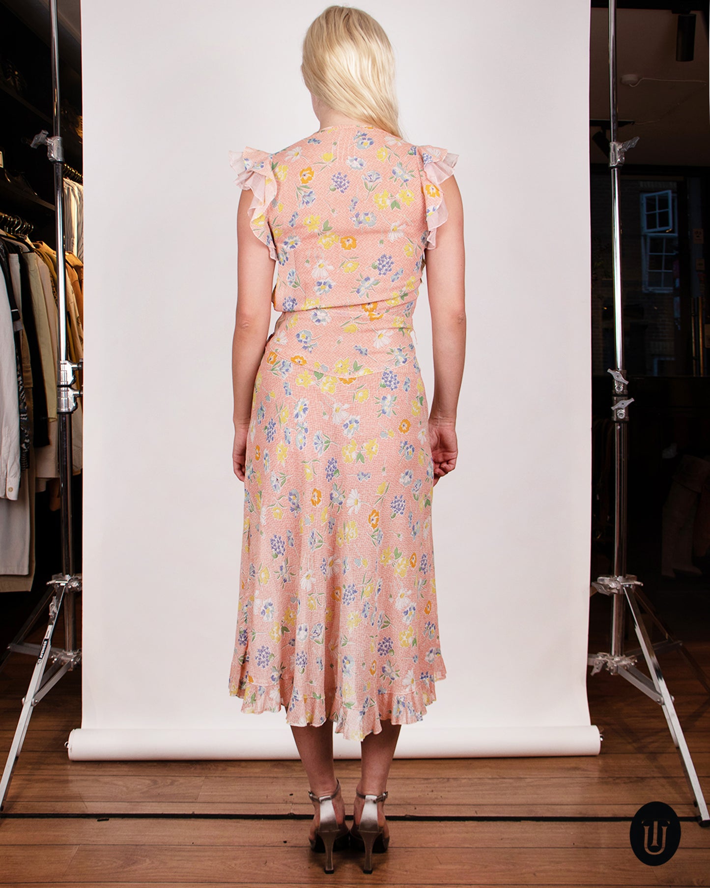 1930s Floral Summer Dress S