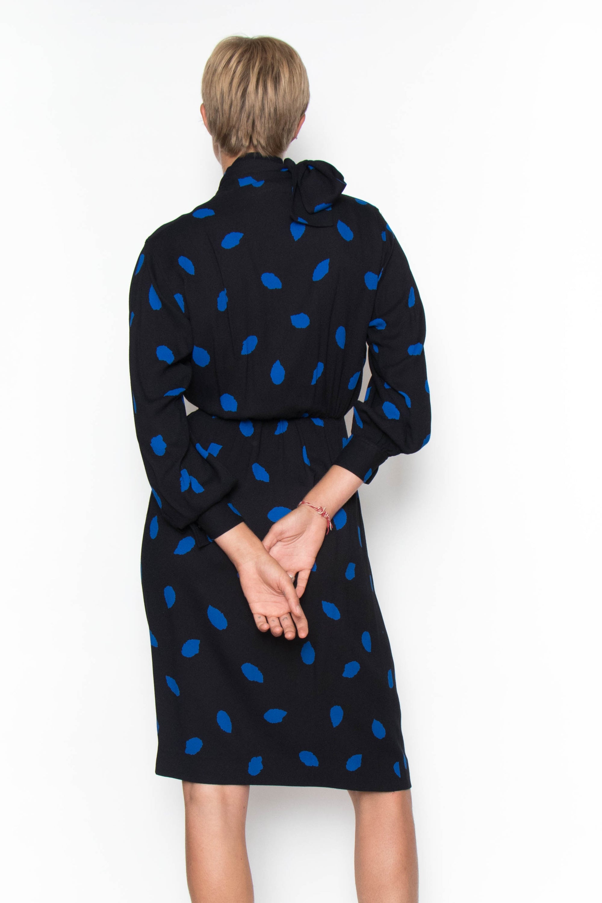 80s Yves Saint Laurent Silk Dress S