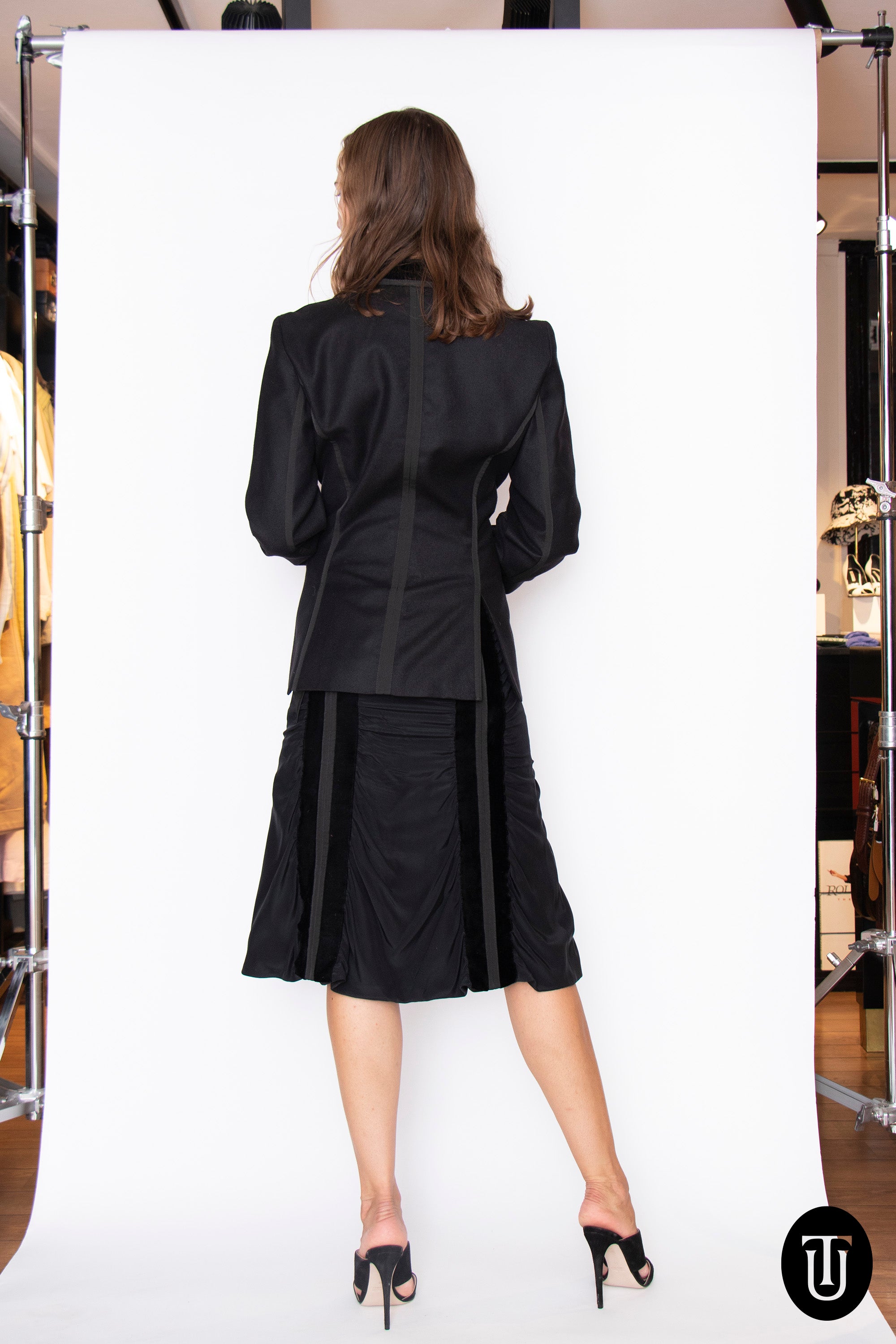 Early 2000s Yves Saint Laurent Rive Gauche Wool & Cashmere Skirt Suit S-M