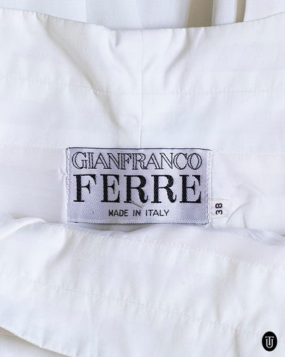 80's Gianfranco Ferré High-Rise White Trousers S