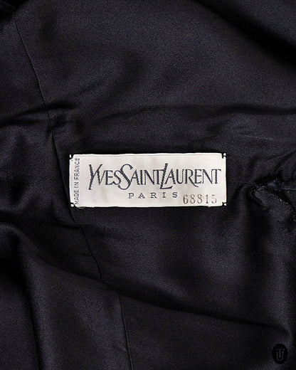 80's Yves Saint Laurent Black Sack Dress S