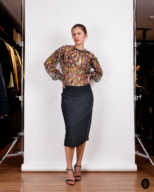 80's Alaïa Knitted Pencil Skirt S