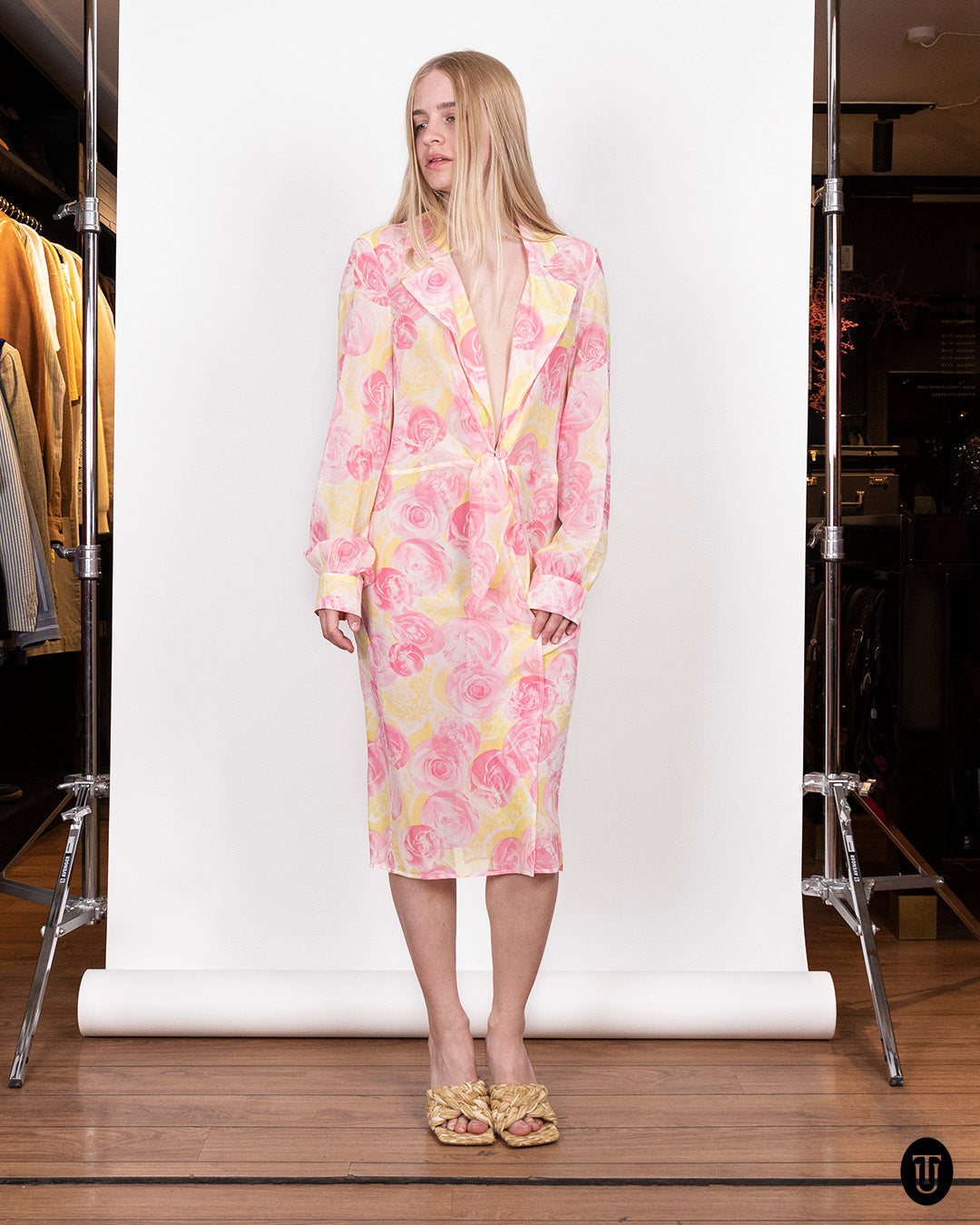 1990s Escada Sheer Floral Robe M