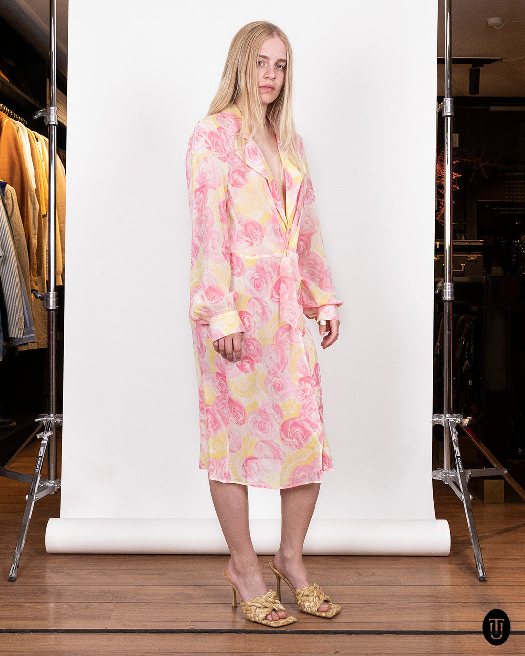 1990s Escada Sheer Floral Robe M