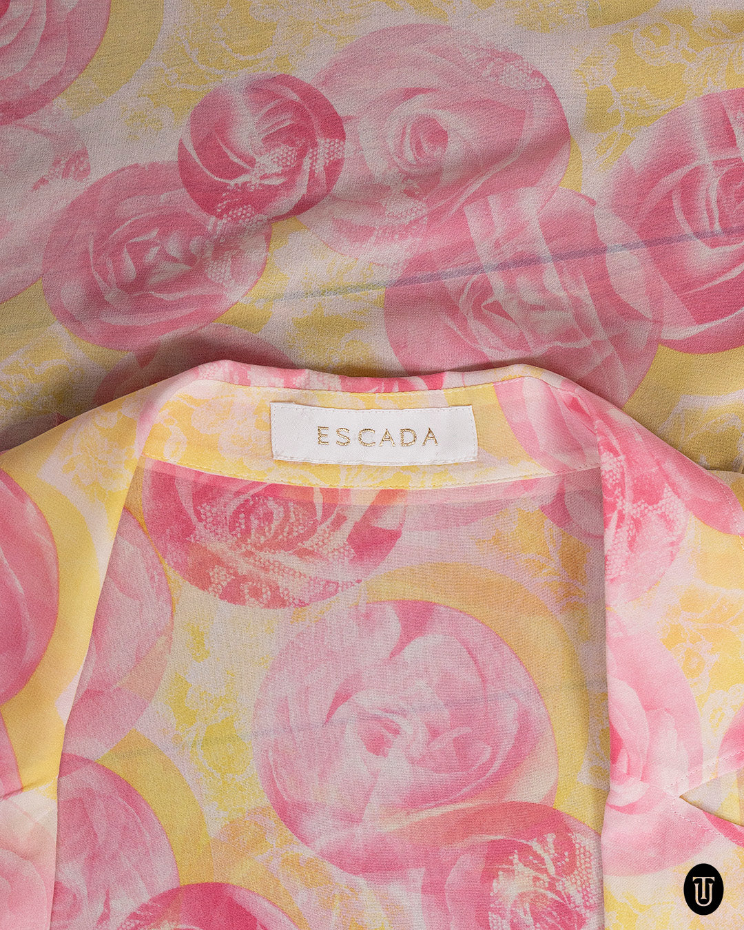 1990s Escada Sheer Floral Robe M