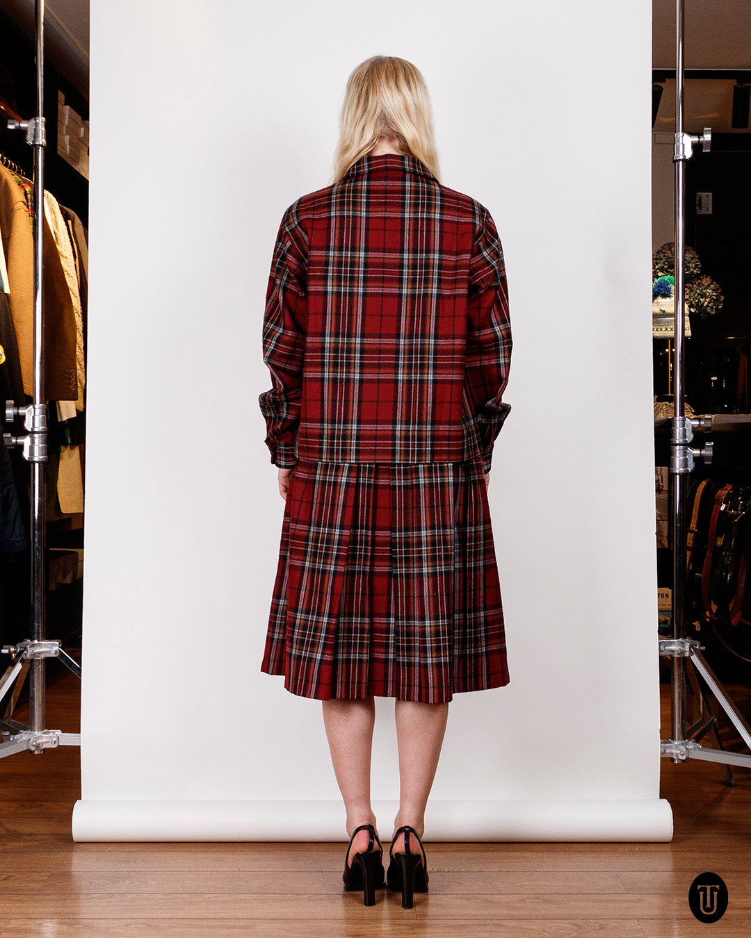 1980s Yves Saint Laurent Rive Gauche Wool Tartan Skirt Suit S