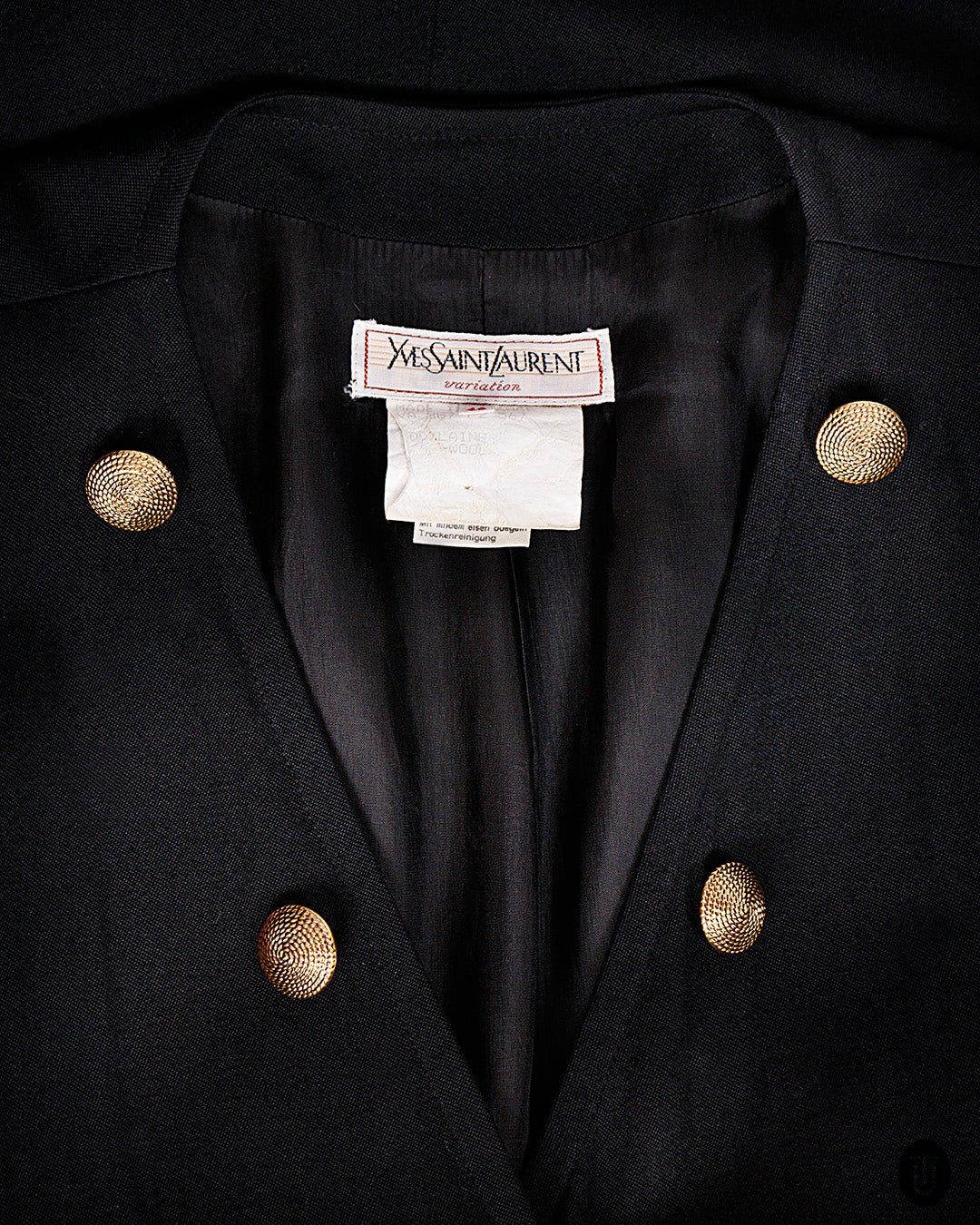 1980s Yves Saint Laurent Variation Black Dress M