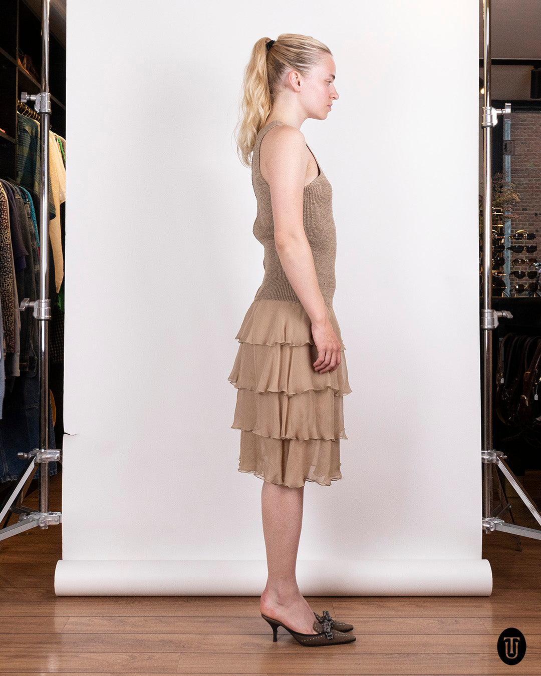 1980s Valentino Silk Flapper Dress S