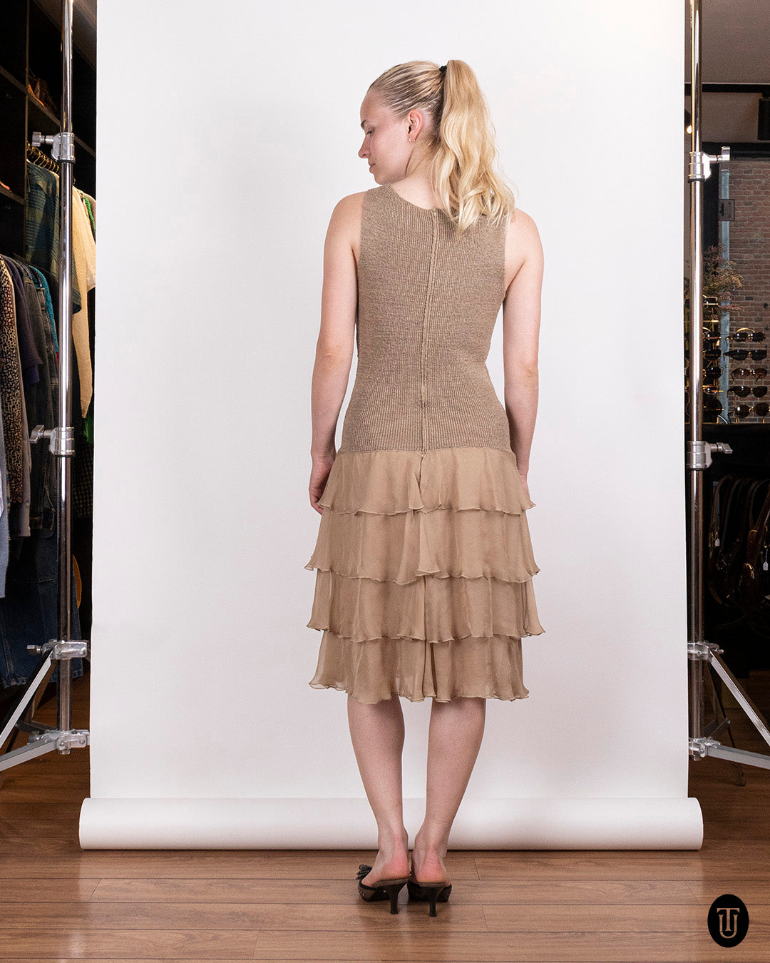 1980s Valentino Silk Flapper Dress S