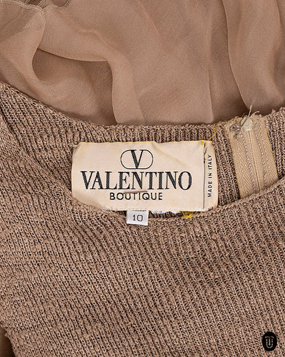 1980s Valentino Silk Flapper Dress S