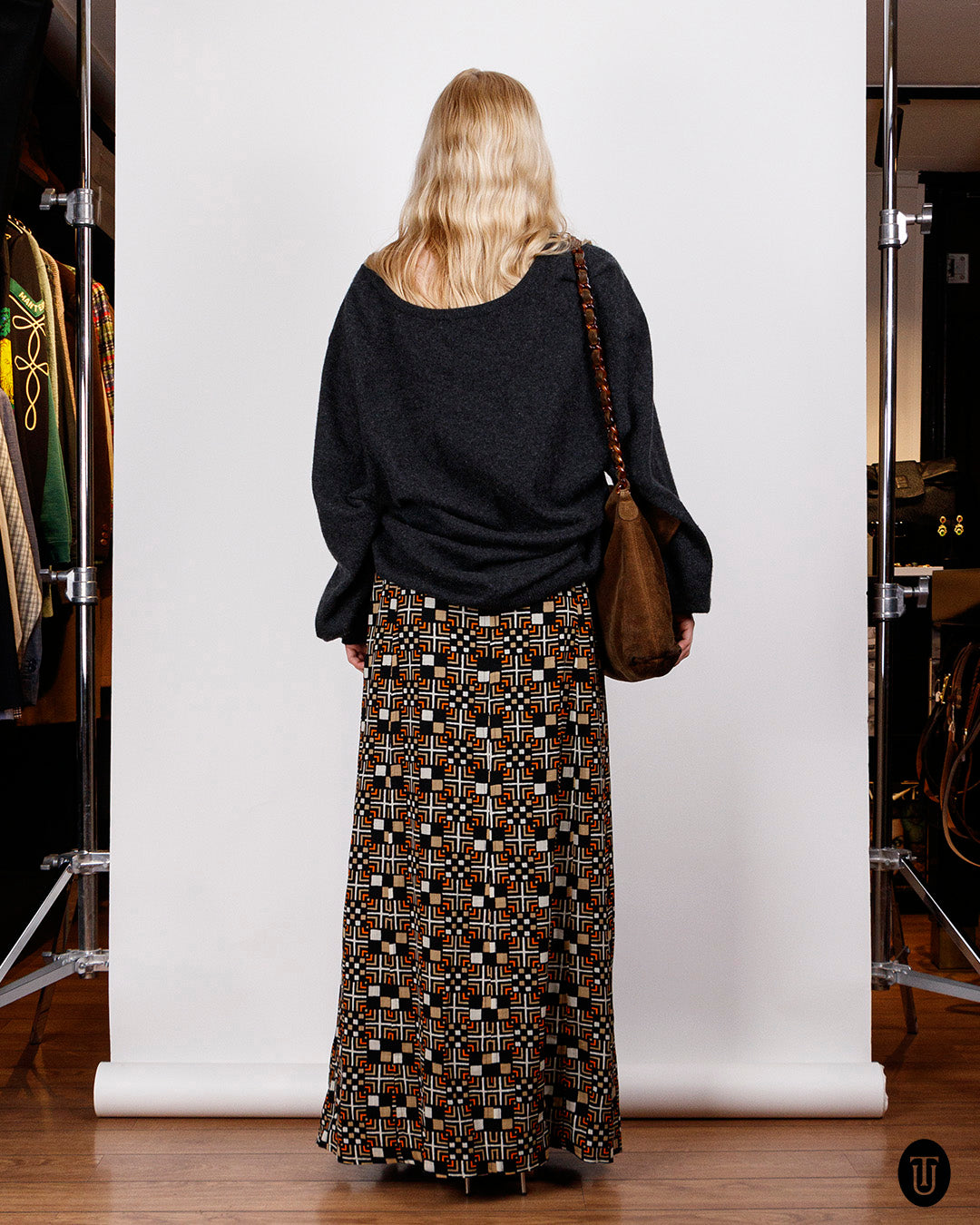 1960s Ungaro Geometrical Patterned Maxi Skirt S