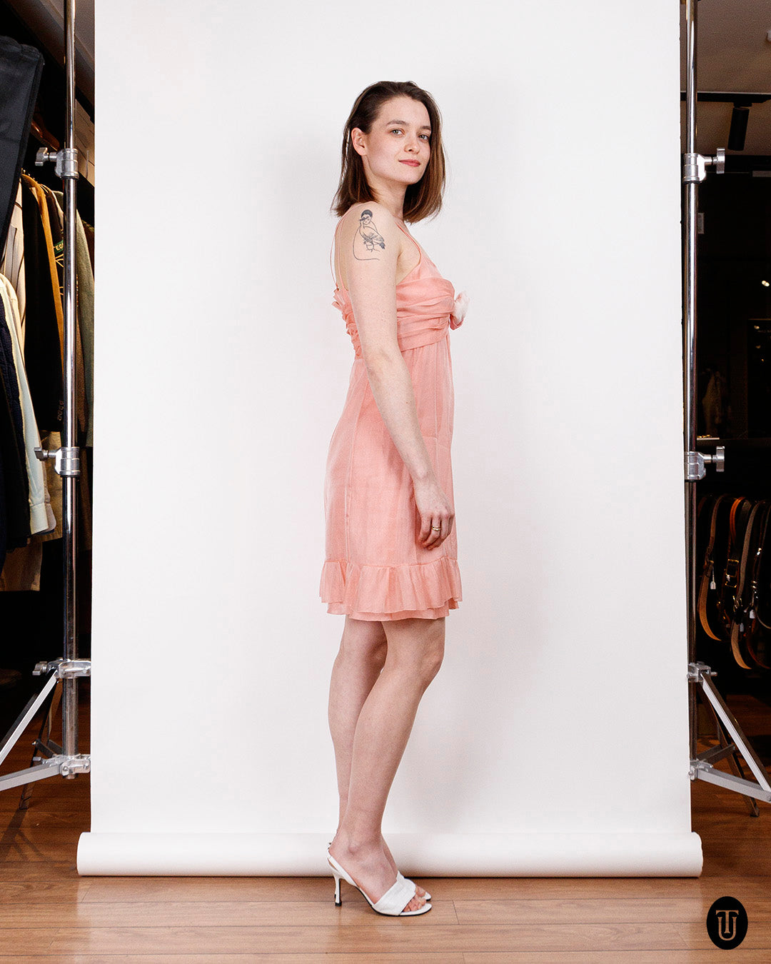 2007 Chanel Pink Silk Organza Babydoll Dress XS